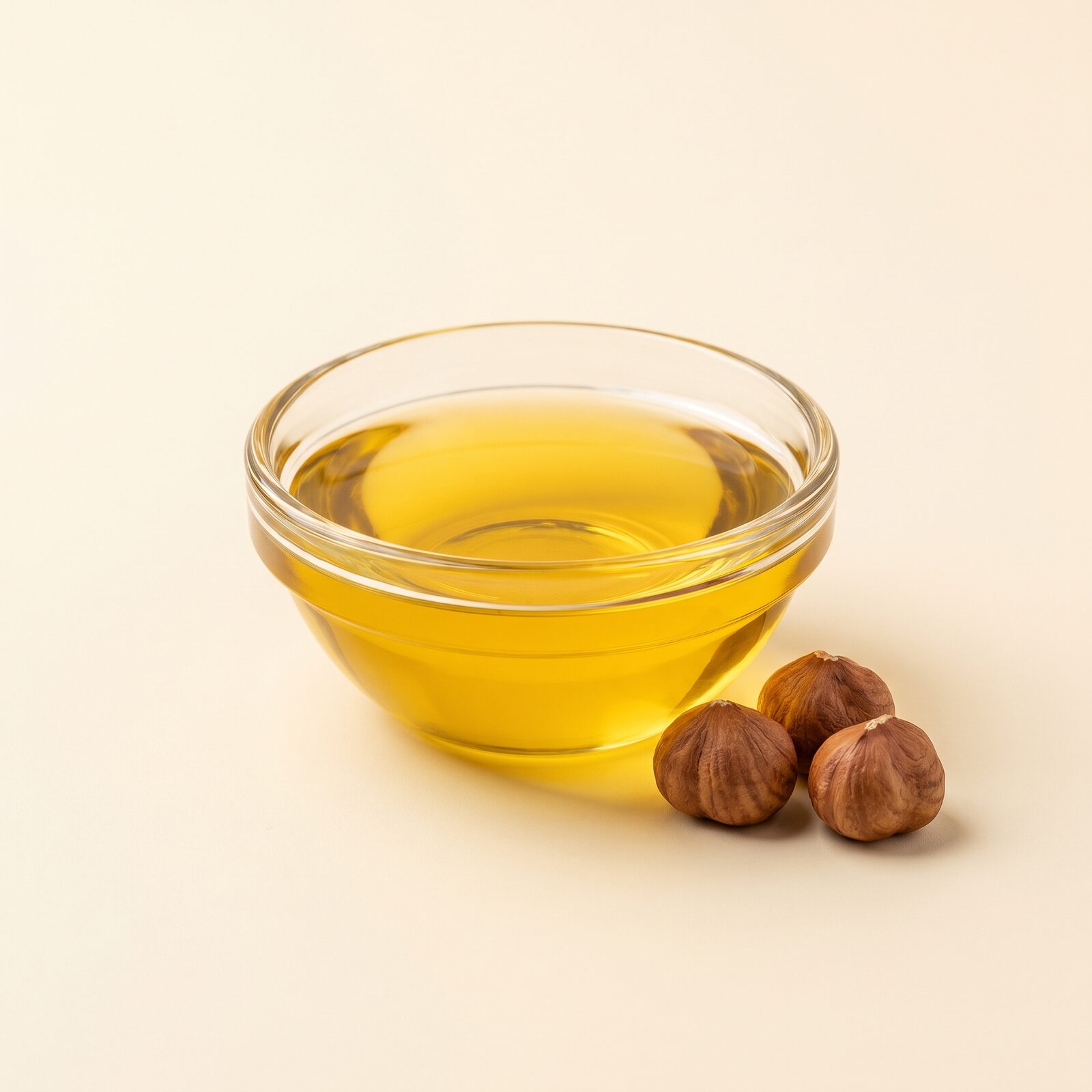 Hazelnut oil, studio product illustration