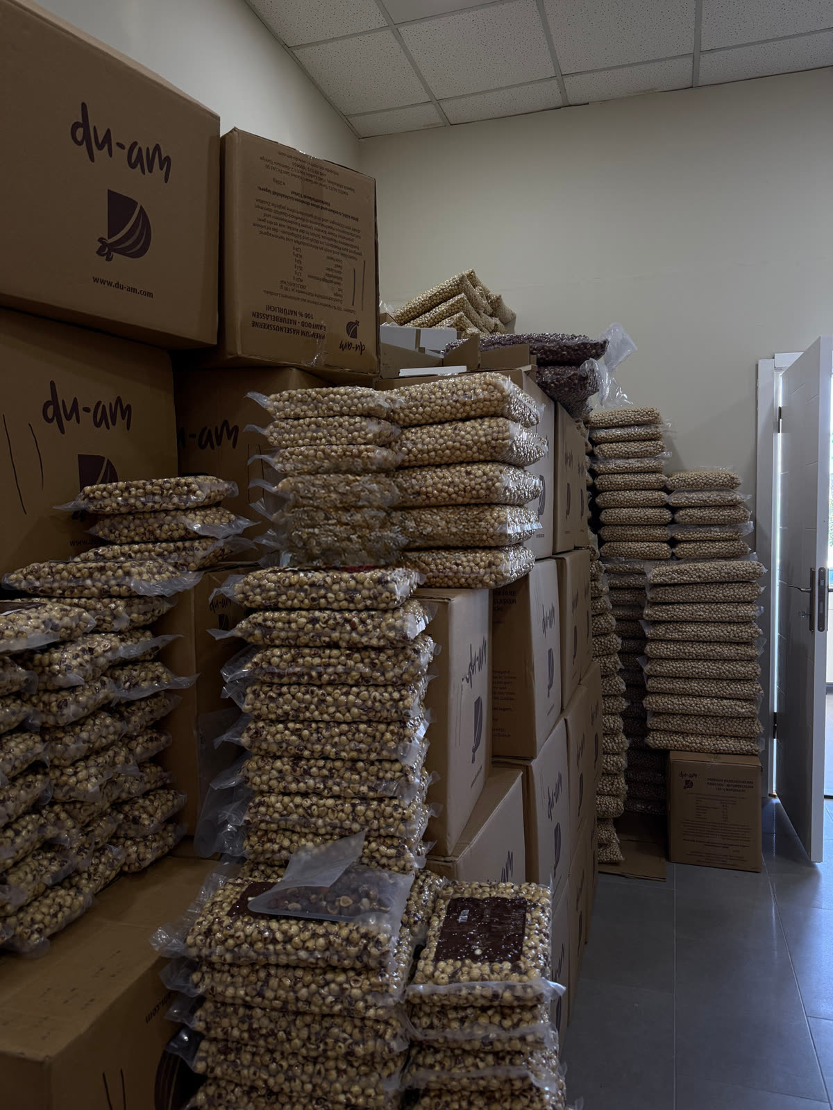DUAM cartons in the store room